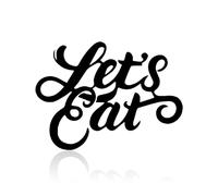 VALINSKY Kitchen Metal Wall Art Decor Black Let's Eat Letter Plaques Metal Wall Hanging Sculpture Sign for Home kitchen Dining Room Indoor Outdoor Decoration