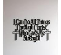 VALINSKY Metal Christ Home Decor I Can Do All Things Through Christ Who Strengthens Me Religious Christian Wall Art for Home Living Room Bedroom Church