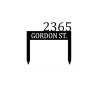 VALINSKY Personalized Address Sign Custom House Number Sign Plaque Address Plaque House Address Numbers for Outside Home Lawn Yard Ground Garden Bell Style with 2 Stakes
