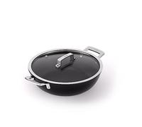 Valira 28 cm Aire Non-Stick Mediterranean Casserole Dish & Lid, Black, 28cm