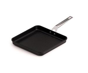 Valira Aire Induction Compatible Non-Stick Square Grill Pan, Dark Grey