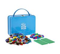 Plus Plus Building Blocks Toy and Storage Case - Includes 600 Pieces and 1 Baseplate - Kids Construction Toys, Creative Learning Resources, STEM Play for Home and Travel - Blue Metal Case Set