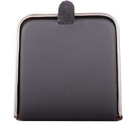 Valita Mens Leather Square Money Coin Wallet Holder with Metal Rim