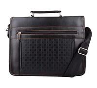Valita Mens Smart Business Work School Faux Leather Carry Messenger Cross Body Bag - Black