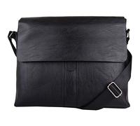 Valita Mens Soft Genuine Leather Large Professional Work/Travel Messenger Bag - Black
