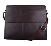 Valita Mens Soft Genuine Leather Large Professional Work/Travel Messenger Bag - Brown