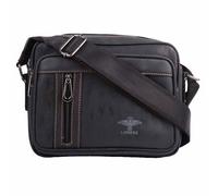 Valita Unisex Medium Landscape Two Tone PU Leather Cross Body Shoulder Bag - Black