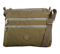 Valita Womens Crinkled Nylon Cross Body/Shoulder / 'Small Messenger' Bag - Olive Green