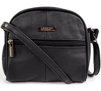 Valita Womens Genuine Leather Small Cross Body Handbag - Black