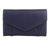 VALITA Women's Leather Magnetic Flap Inside Pockets Panelled Purse Money Holder in Navy VALITA Navy One Size
