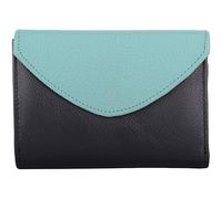 Valita Womens Soft Leather RFID Protected Multi Functional Purse with Colour Block Panel - Black/Jade