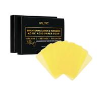 VALITIC - Brightening Paper Soap with Kojic Acid, Turmeric and Lemon: Vitamin C, Retinol and Collagen - Original Japanese
