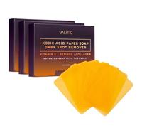 VALITIC - Dark Spot Correction Soap with Kojic Acid - Travel Size - 100 Portable and Soluble Soap Sheets -