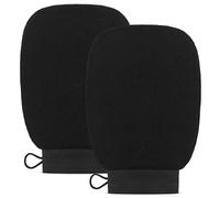 Valitic Exfoliating Glove for Body Scrub,Body Scrubber Exfoliator Mitt for Use at Shower or Bath,Exfoliating Body & Face Dead Skin Remover,Korean Style Exfoliating Women & Men Washcloth,Pair Black