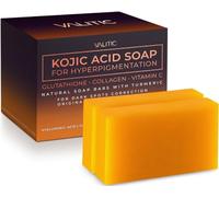 Valitic Kojic Acid Vitamin C and Retinol Soap Bar with Turmeric for Skin Whitening - Original Japanese Complex for Dark Spots, Enriched with Collagen, Hyaluronic Acid and Vitamin E (Pack of 2)