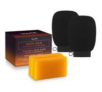 VALITIC - Pack of 2 Kojic Acid, Vitamin C & Retinol for Dark Spots and a Pair of Black Exfoliating Gloves