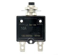 Valixirant 1 pc 50V DC Overload Protector Motor, Manual Reset Button, 125-250V AC/DC, 5-30A Adjustable Current Range, Breaker(10A)