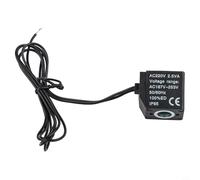 Valixirant 1 pc Solenoid Valve Coil Airtac-Type Valves - DC 12V / AC 110V / AC 220V, 30 cm Terminal Wire, + Construction, Compact 6 × 3 cm, Black(AC220V)