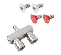 Valixirant 2-in-1 Dual Pressure Washer Nozzle Tip 5000 Psi Units - Steel Quick-connect a Quarter Fitting Having 0° Red 40° White Spray Nozzles Compatible Having Most Washers and Wands