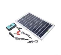 Valixirant 20W 6V Monocrystalline Panel Kit with 10A Controller, Dual | USB and DC Output RV, Boat, Motorcycle Charging, Portable 35x28cm Alternative Energy Supply