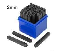 Valixirant 36pcs Steel Alphabet and Number Stamping Punch Set, High Carbon Steel Letter and Digit Die for Metal, Leather, Wood, Jewellery Crafting, 2mm to 6mm Optional Sizes (2mm)