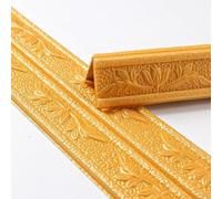 Valixirant 3D Foam Molding Trim Self Skirting Border Waterproof Wall Sticker Decor, XPE Material Protective Edge Strip For Door Frames, Corners(Deep gold)