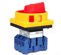 Valixirant 3P Manual Load Breaking Switch, 2-Position High Voltage Isolator Electrical Panels, PC Housing, 25A-63 Current (BMD11), Red/Yellow/Blue(BMD11-25)