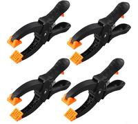 Valixirant 4PCS Ratcheting Quick Clamps Set 6/8 Inch with Powerful Jaw Clamping, Dual Swivel Pads, Quick Release Grip, Nylon Handle, for Woodworking, Black/Orange (8inch)