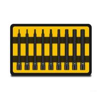 Valixirant 9 Pcs 1/4 Inch Drive Hex for Torx Socket Set with Sizes for H2 to H10, Metal Construction, Compatible with Standard Ratchets for Automotive and Workshop Repair, Black