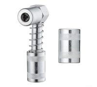 Valixirant 90 Degree Grease Nozzle with Sleeve, Carbon Steel Angled Coupler Fitting Hand, 3000-4500 PSI, Silver, 2 Pack