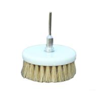 Valixirant Disc Brush Hand Drill - Stiff Nylon Bristle Cleaning Brush 6 X 6 X 8 Centimeter Round Brush Head Sink Grout Stubborn Removal (1 Pc Black/Blue/White)(White nanowire)