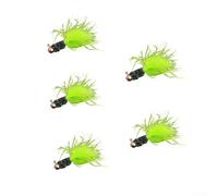 Valixirant Feather Jig Head Hooks Fishing - 5-Piece Set with 1.5g/2.5g/3.5g Lures, White/Yellow/Green Colors, Crankbait Bait Lakes, Rivers & Saltwater(5PCS D)