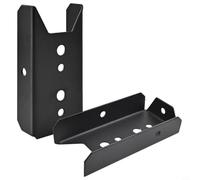 Valixirant Hardware Thick Black Brackets 2x4 Fences 2mm Wood Low-profile Posts Stringers Steel Compatible - Pre-drilled Residential Galvanized Having Garden Brackets Fence (1 Pack)(4pcs)