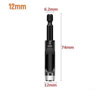 Valixirant Hex Shank Hollow Punch Adapter for Electric Drill, 2-25mm Carbon Steel Hole Cutter for Leather, Cardboard, Plastic, Rubber, Belt and Soft Material Craft Projects (12mm)
