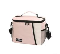 Valixirant Insulated Lunch Box Bag Large Capacity Oxford Lining Foil Work School Cooler Tote Having Office Watertight Travel Picnic Black(Pink)