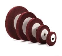 Valixirant Non-Woven Flap Polishing Wheel, 320-Grit Nylon Fiber Abrasive Disc for Metal and Wood, 4" to 12" Diameter, 0.8" Arbor, Red, for Foredom Machines, Jewelers, Hobbyists(300mm)
