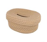 Valixirant Nordic Style Woven Cotton And Hemp Tissue Box Cover, Handmade Rectangular Storage Organizer Fits Standard Size Boxes, Decorative Holder For Bathroom(Natural wood color)