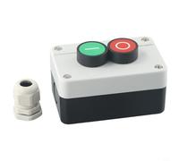 Valixirant Push Button Station Switch Box with Red Start & Green Stop Buttons, 10A 440V Momentary/Non-Latching Control Switch Solenoid Valves and Motor Start-Stop, IP55 Rated ABS Housing