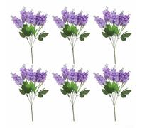 Valixirant Realistic Artificial Lavender Hyacinth Silk Flowers 6-piece Set 35 Centimeter Stems Vibrant Purple/white/pink/yellow/light Purple Home Garden Floral Decor(Light purple)