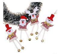 Valixirant Red Christmas Display Tree Hanging Seasonal Décor Decorations Tree or Holiday Gold Fabric Festive Having - Set of 4 Ornaments Bells