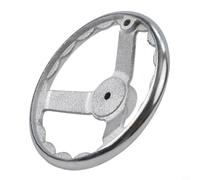 Valixirant Rim Equipment Machine Inner Ring Corrugated Tools Cnc 3-spoke Packaging Having Chrome-plated Cast Iron Round Lathes Handwheel (3-12 Inch OD Silver Finish)(8 Inch)