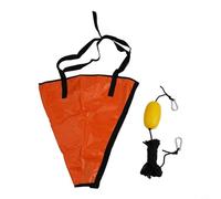 Valixirant Sea Anchor Fishing Boat, PVC Drift Anchor with Buoy Float Set, Heavy Duty Sea Anchor Canoe Inflatable Raft Yacht, Orange Black(XS)