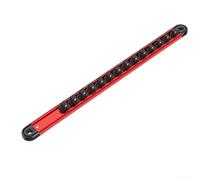 Valixirant Socket Wrench Holder, 360° Swivel Magnetic Rail, Aluminum and Nylon Construction, 1/4 3/8 1/2 Inch Drive Sizes, 12-14 Piece Capacity, Black Red(9.5mm)