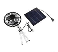 Valixirant Solar Powered Fan 10W Dual USB Portable Cooling System with Telescopic Tripod for Camping Garden Patio Outdoor Use Black