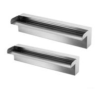 Valixirant Steel Waterfall Fountain Garden Ponds & Pools, Wide Outlet Feature with Strong, Outdoor Decor Patio, Yard, Rockery, White, 37x20x20cm(30cm)