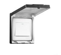 Valixirant -Thin 86 Type Socket, Waterproof Light Switch Box Bathroom Farm Courtyard, Sticky Back, 90x90mm, 4 Pack(black)