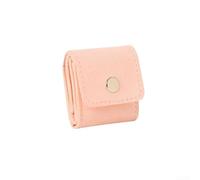 Valixirant Travel Jewelry Bag with Velvet Interior, Compact Earring Ring Necklace Organizer Case Women, Anti-Tangle Portable Pouch Business Trip Weekend Getaway, 5x4.6x4.6cm(Pink)