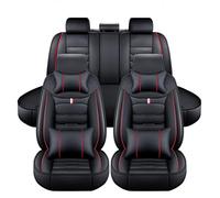 VALKEM 5 Seats Car Seat Covers for Nissan Juke 2012-2024, All-Weather Full Set Leather Waterproof Non Slip Front Rear Protectors Interior Accessories,E Black Red