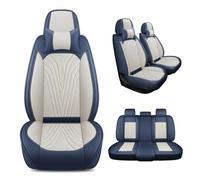 VALKEM Car Seat Covers Full Set for Audi A4 B8 Avant Wagon 2008-2012 2013 2014 2015 2016, 5 Seats Waterproof & Anti-Slip Leather Car Seat Cover Set, Wear-Resistant Seat Protectors,C Blue