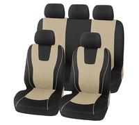 VALKEM Car Seat Covers Set for Audi Q7 2007-2023, Universal Waterproof Anti-Slip Seat Protector, 5 Seats Full Set Car Seat Cover Interior Accessories,D Beige